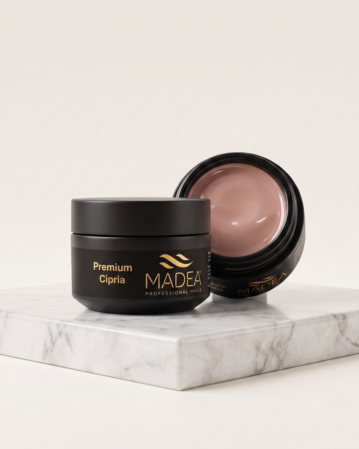 Gel costruttore Premium Cipria Madea da 15 ml, tonalità rosa cipriato, autolivellante a densità medio/alta