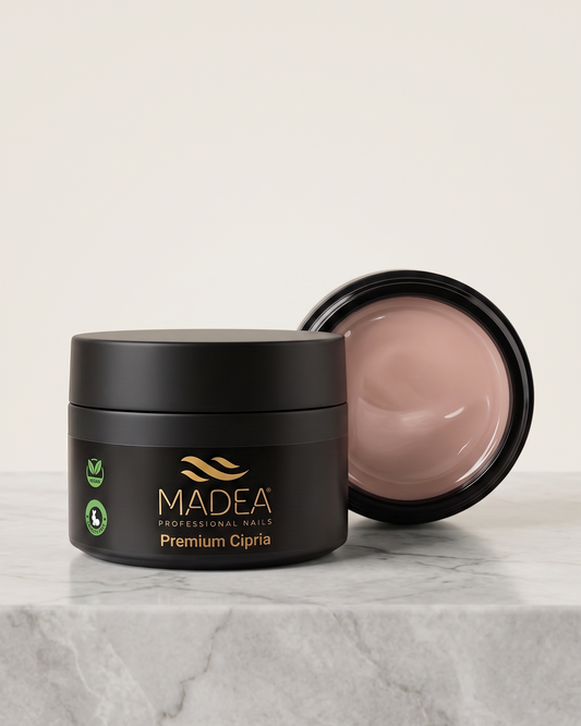 Gel costruttore Premium Cipria Madea da 50 ml, tonalità rosa cipriato, autolivellante a densità medio/alta