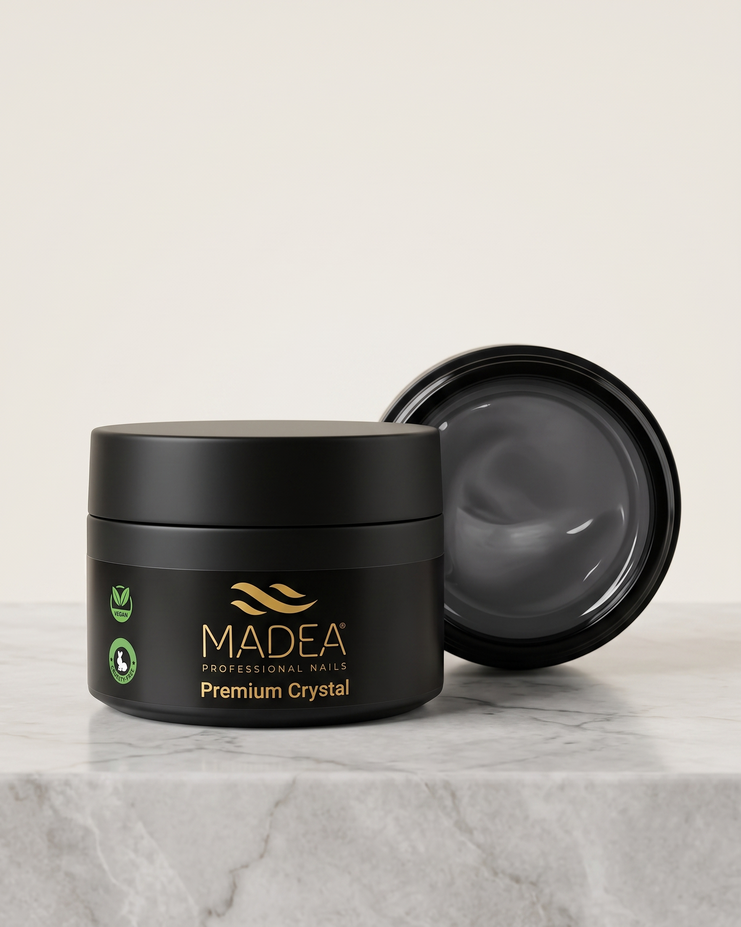 Gel costruttore Premium Crystal Madea da 50 ml, tonalità trasparente, autolivellante a densità medio/alta