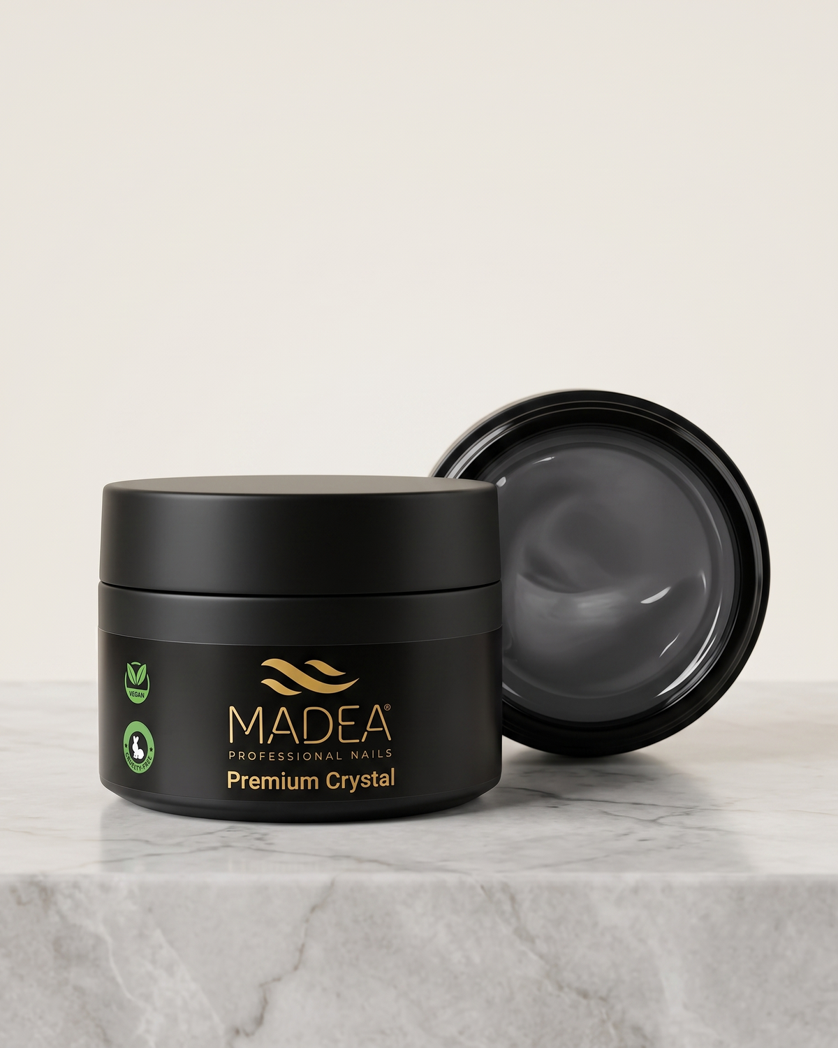 Gel costruttore Premium Crystal Madea da 50 ml, tonalità trasparente, autolivellante a densità medio/alta
