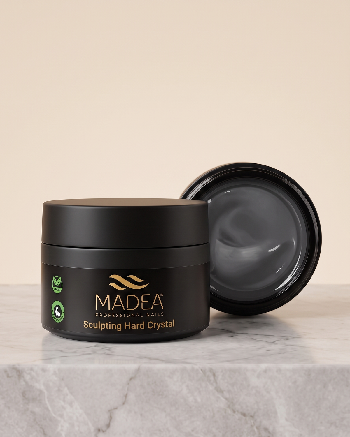 Gel costruttore Sculpting Hard Crystal Madea da 50 ml, tonalità trasparente, autolivellante ad altissima densità